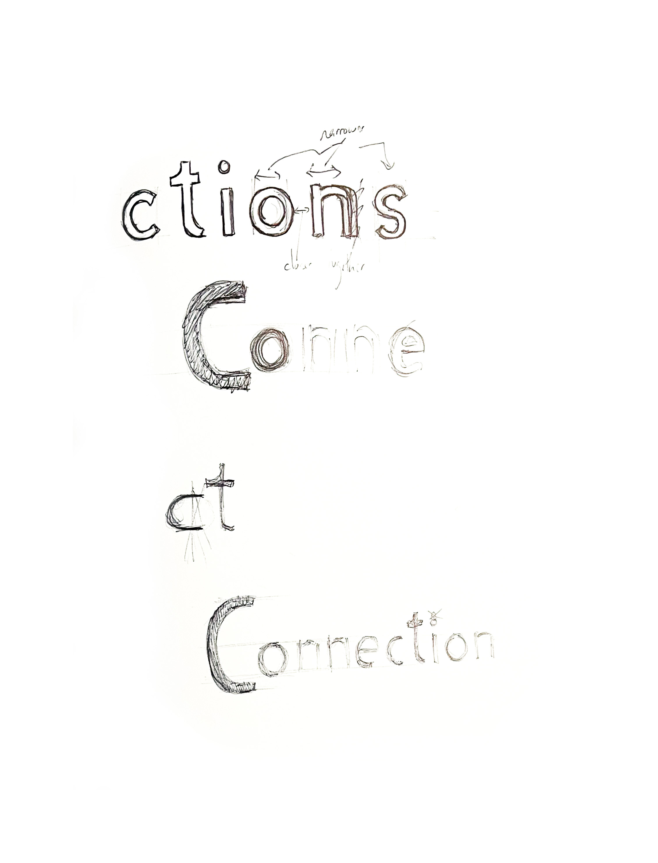 Design process — typography sketches